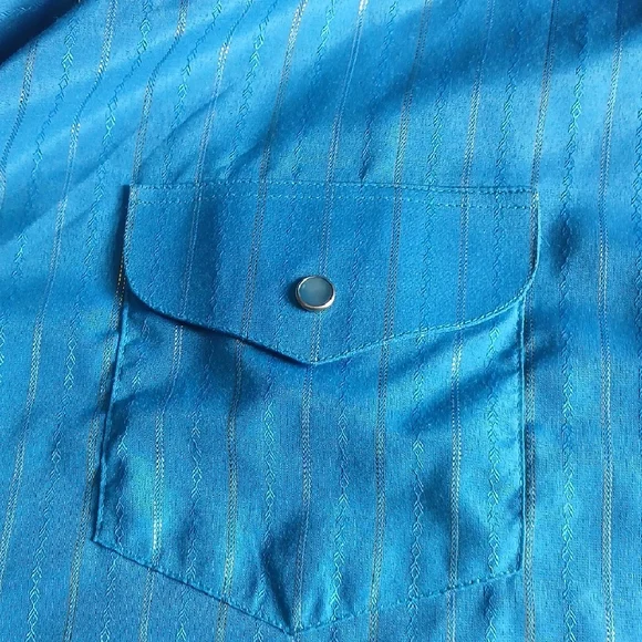 Blue Striped Men's Casual Shirt - Picture 5 of 8